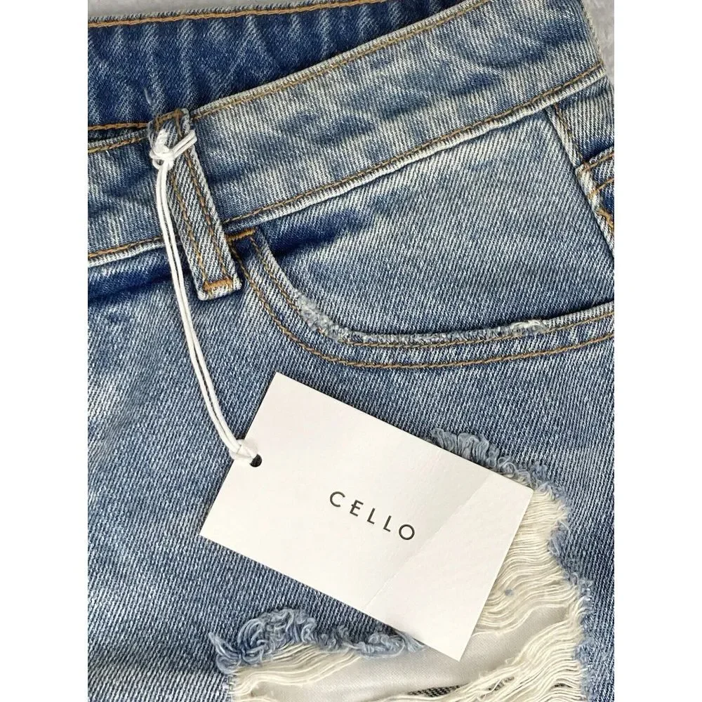 Cello Womens Jeans Blue Size‎ 3 Slim Ripped Mid Rise Size 3 NWT - Picture 4 of 15